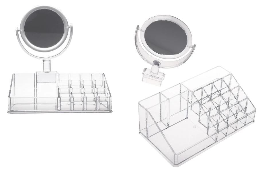 Etui - Bio-Acryl Make-up-Ständer, vierschichtiger Spiegel